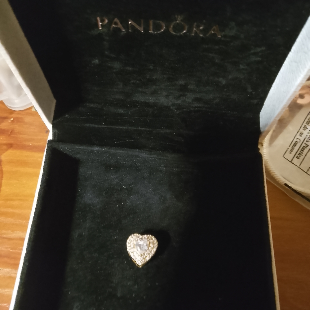 Pandora Silver and Gold Heart Ring